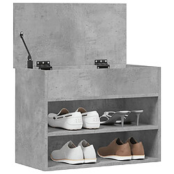 Avis vidaXL Banc à chaussures Gris béton 60x30x45 cm Bois d’ingénierie