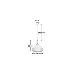 ICONIK INTERIOR Lámpara de Techo - Lámpara Colgante - Madera y Metal - Wind Blanc pas cher