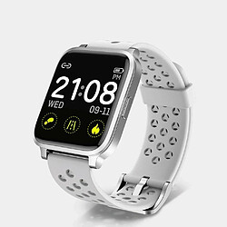 Chrono Montre Connectée pour hommes femmes, montre de suivi de remise en forme avec moniteur de fréquence cardiaque, compteur d'oxygène sanguin, IP68 Smartwatch étanche de natation compatible avec les téléphones iPhone Android bricolage horloge faces-blanc