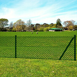 vidaXL Clôture à mailles losangées et poteaux acier 1,0x25 m