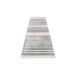 Avis Vidal Tapis de couloir en laine 297x84 gris Darya