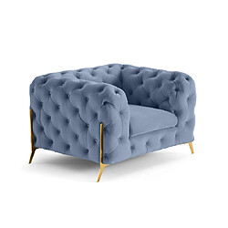 Lisa Design Camden - fauteuil chesterfield en velours - pieds en métal doré