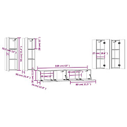 vidaXL Ensemble de meubles TV 6 pcs Gris béton Bois d'ingénierie pas cher