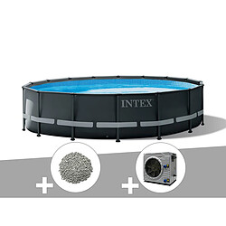 Kit piscine tubulaire Intex Ultra XTR Frame ronde 4,88 x 1,22 m + 20 kg de zéolite + Pompe à chaleur