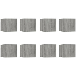 vidaXL Meubles TV muraux 8 pcs Sonoma gris 30,5x30x30 cm