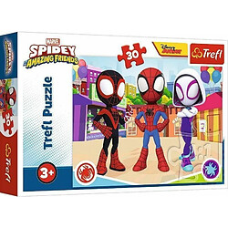 Trefl - Spidey and His Amazing Friends, Les Aventures de Spidey et Ses Amis - Puzzle 30 éléments - Puzzles Colorés avec Les Personnages de Dessins Animés Marvel Spidey et Super Buddies