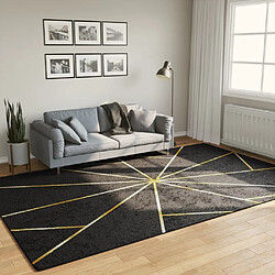 vidaXL Tapis lavable noir et doré 190x300 cm antidérapant