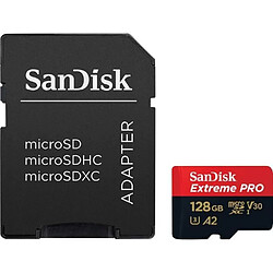 Acheter SanDisk Extreme Pro - micro SD Carte mémoire flash 128Go micro SDXC Class 10 UHS-I U3 V30 170Mo/s A2