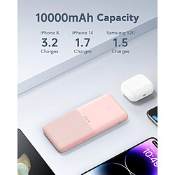 SANAG Lot De 2 Batterie Externe 10000Mah, Power Bank Usb C Ultra Mince Chargeur Portable Avec 2 Ports Usb Sortie Et Affichage Led Pour Iphone, Samsung, Huawei Etc Rose & Bleu pas cher