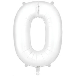 Ballon numéro 0, 86 cm blanc