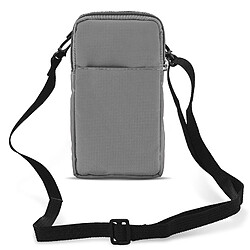 Avizar Etui Ceinture Smartphone Passant Ceinture Mousqueton Lanière 2 Poches argent