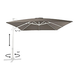 Acheter AXI Apollo Premium Parasol Déporté BLANC/Taupe - Parasol Déporté Rectangulaire 300x300cm - Parasol Pied Déporté, structure aluminium - Rotation 360 - Parasol Déporté Inclinable - Résistant aux UV