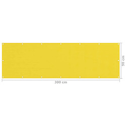 vidaXL Écran de balcon Jaune 90x300 cm PEHD pas cher