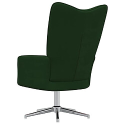 Avis vidaXL Chaise de relaxation Vert foncé Velours