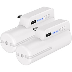 SANAG Lot De 2 Batteries Pour Meta Quest 2 - Charge Rapide - 5000 Mah - Léger Et Portable - Avec Indicateur De Puissance Pour 2 À 4 Heures De Lecture Supplémentaires (5000 Mah, 2 Pièces)