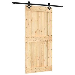 vidaXL Porte coulissante et kit de quincaillerie 95x210 cm pin massif