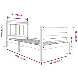 vidaXL Cadre de lit sans matelas bois massif pas cher