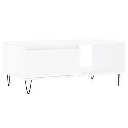 Maison Chic Table basse,Table Console Table d'appoint, Table pour salon Blanc 90x50x36,5 cm Bois d'ingénierie -MN89183