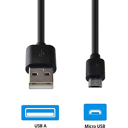 Partel Câble de Charge et Transfert de Données USB-A vers Micro-USB 2,4A 1M Noir