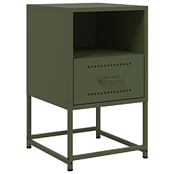 vidaXL Table de chevet vert olive 36x39x60,5 cm acier