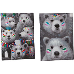 Amadeus Toiles ours apaches 50 x 70 cm (Lot de 2).