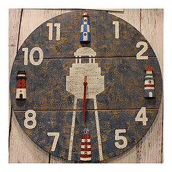 BATELA Horloge en bois Phare 50 cm.