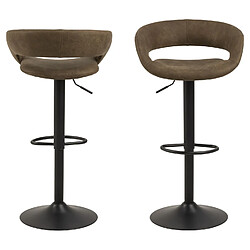 Acheter Toilinux Lot de 2 Tabourets de bar en tissu et métal - Marron