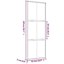 vidaXL Porte coulissante doré 76x205 cm verre ESG clair et aluminium pas cher