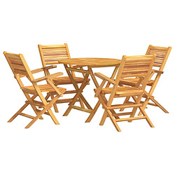 vidaXL Ensemble à manger de jardin 5 pcs Bois de teck massif