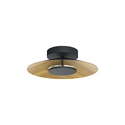 Inspired Plafonnier Rond 40cm, LED 20W, 3000K, 1400lm, Bois/Noir, Garantie 3 ans