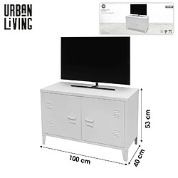 Urban Living Meuble TV 2 portes Industriel White en métal - Blanc