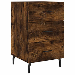 vidaXL Table de chevet chêne fumé 40x40x66 cm bois d'ingénierie