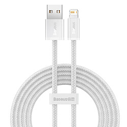 Baseus Câble de Charge et de Transfert USB-A / Lightning 2m 2.4A en Nylon Tressé Blanc