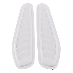 2 Pièces Air Flow Intake Turbo Bonnet Hood Side Vent Grille Cover White