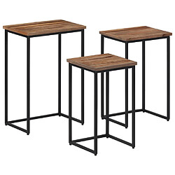 Maison Chic Lot de 3 Tables basses gigognes pour salon | Table à café bois massif de teck -GKD83283