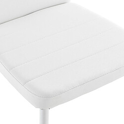 Decoshop26 6 x Chaises de salle à manger blanc avec rembourrage cuir synthétique 03_0000285 pas cher