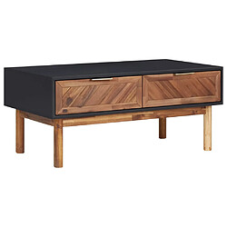 ComfortXL Table Basse 90x50x40 Cm Bois D'acacia Massif Et Mdf