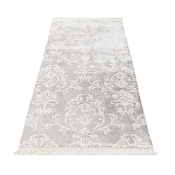 Avis Vidal Tapis de couloir en laine 198x84 gris Darya