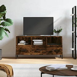 Maison Chic Meuble TV scandinave - Banc TV pour salon chêne fumé 102x36x50 cm bois d'ingénierie -MN57223