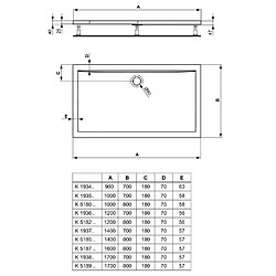 Ideal Standard - Receveur de douche extra-plat 4cm en acrylique 90x70cm - ULTRA FLAT