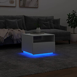 ComfortXL Table Basse Avec Lumières LED Blanc 50x49x40 Cm pas cher