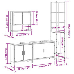 vidaXL Ensemble de meubles de salle de bain 4 pcs Chêne marron pas cher