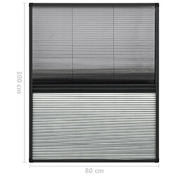 Acheter vidaXL Moustiquaire plissée pour fenêtre Aluminium 80x100 cm et auvent