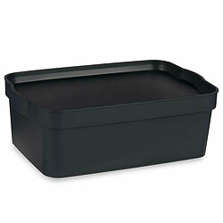 Kipit Boîte de rangement avec couvercle Anthracite Plastique 6 L 21 x 11 x 32 cm (12 Unités)