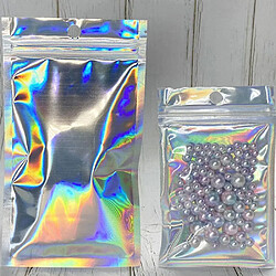 Avis Universal (10x15cm) 100 pièces 4 tailles Sel de bain plat sac cosmétique un côté transparent holographique mini papier aluminium fermeture à glissière sac épais