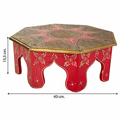 Table Basse Alexandra House Living Blanc Rouge Laiton Bois MDF 40 x 15 x 40 cm pas cher