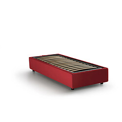 Avis Autrement Talamo Italia Silvia lit simple avec conteneur, Made in Italy, en tissu déhoussable, 80x190 cm, avec ouverture frontale, Rouge, avec matelas inclus.