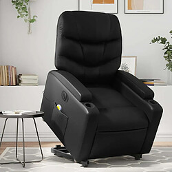 Maison Chic Fauteuil Relax pour salon, Fauteuil inclinable de massage électrique noir similicuir -GKD51993