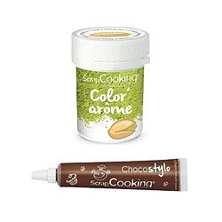 Scrapcooking Colorant alimentaire vert arôme pistache + Stylo chocolat