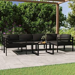 vidaXL Salon de jardin 7 pcs avec coussins Aluminium Anthracite